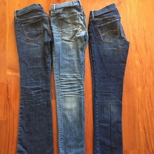 3 pairs Jeans Abercrombie Fitch Size 0R 0S 25W 31L